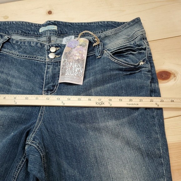 Y2K 90s Paris Blues Flare Bell Bottom Jeans Juniors Plus 25/Women's 22/24 NWT - Picture 8 of 12
